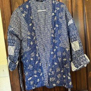Lucky Brand Blue Patterned Women's Jacket